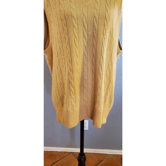 Peter Millar Men's Yellow Mustard Cashmere Knit Vest Sweater Large - Picture 5 of 13